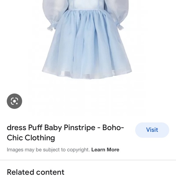 SELKIE Puff dress new with tags baby blue pinstripe free people xs - Picture 4 of 10